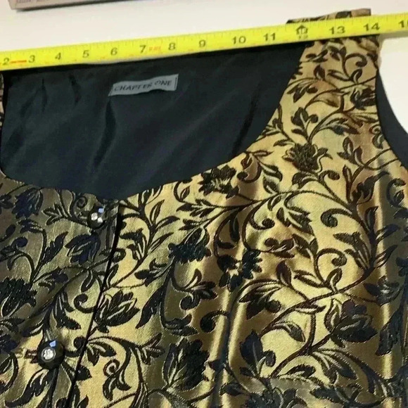 Chapter One Vintage Bronze and Black Vest. Fully Lined. Holiday Season Size  16 - Picture 8 of 10